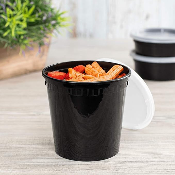 Karat [24oz - 240 ct Black PP Injection Molded Round Deli Containers - Image 4