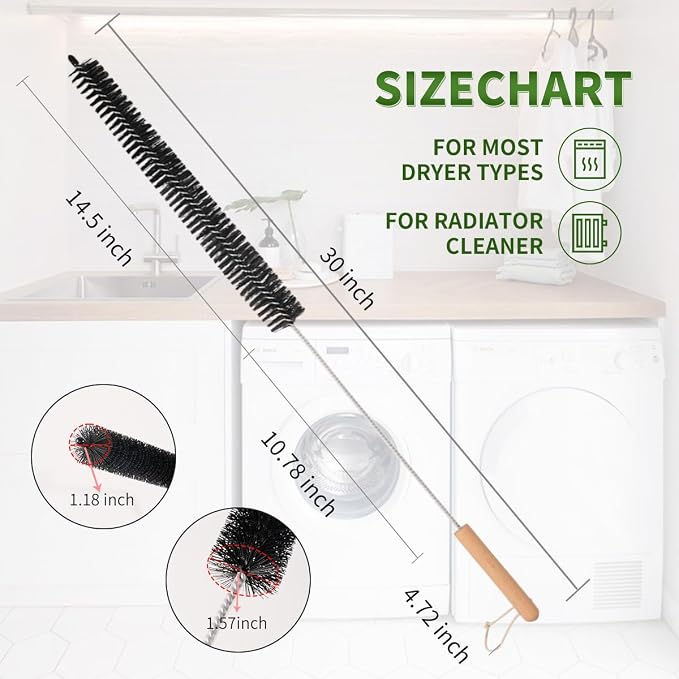 Dryer Lint Brush Vent Cleaner 30 inch Refrigerator Coil Cleaning Brushes - Image 4