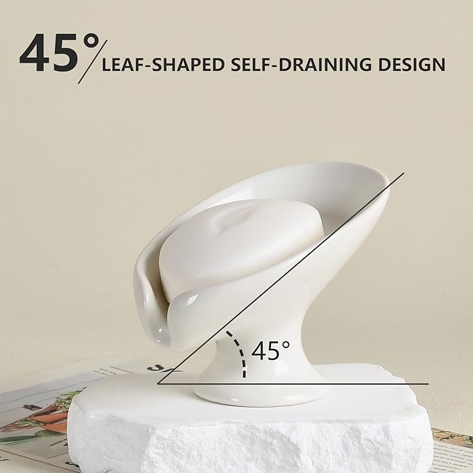 Soap Dish, Self Draining Bar Soap Holder - Image 5