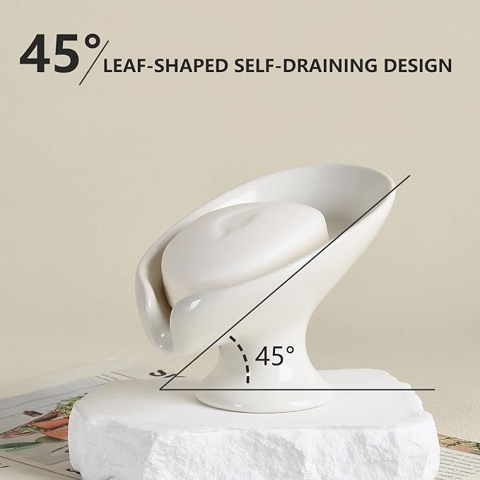 Soap Dish Set, Self Draining Bar Soap Holder - Image 5