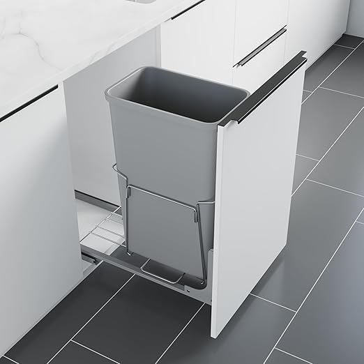 Dowell B15 Aluminum Base Wastebasket Pullout by DowellKitchenBath