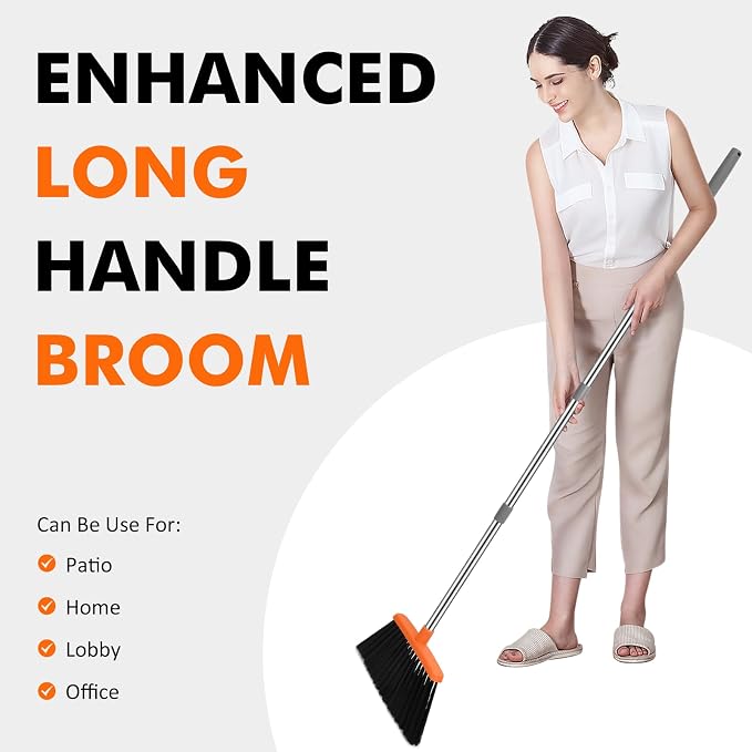 NACENA Heavy Duty Broom, 55 Inch Long Handle Outdoor Large Angle Brooms - Image 7