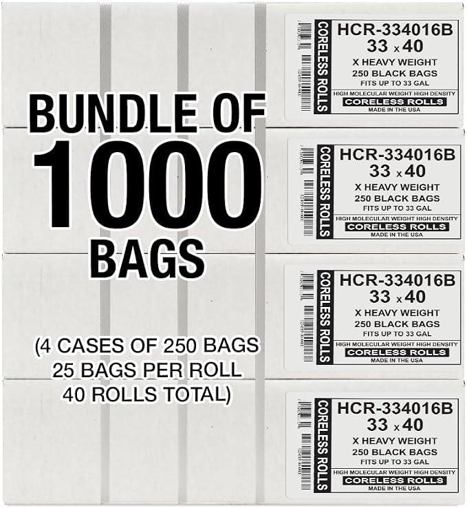 Aluf Plastics High Density Trash Bags, 33 Gallon, 16 Micron, - Image 6