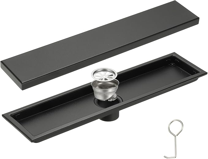 uxcell Rectangular Shower Drain, Brushed 304 Stainless Steel Odor-Proof Floor by uxcell