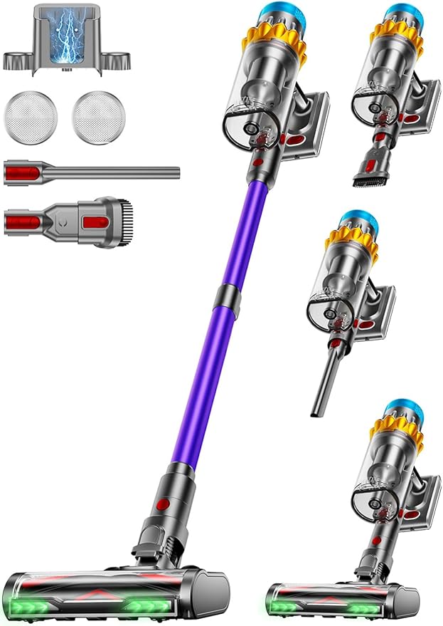 Cordless Vacuum Cleaner, 600W 50KPA 70Min Powerful Vacuum Cleaners by JRFYHFT