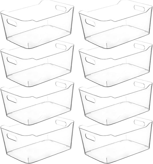 Clear Extra Large Plastic Storage Bins, Pantry Organizers and Storage by CONTROLKITCHEN