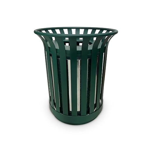 Outdoor Metal Slatted Trash Receptacle, Waste Receptacle，Commercial Trash Cans by Anxeit