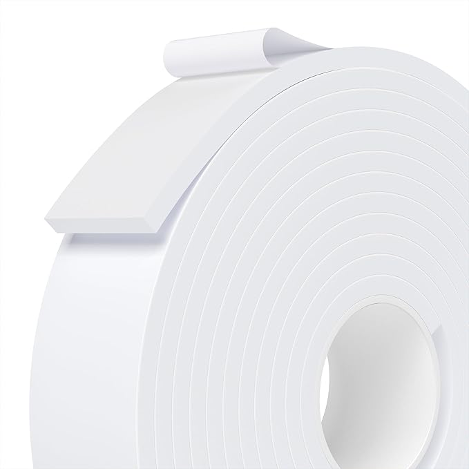Weather Stripping Door Seal White, Self Adhesive Foam Tape, Window Insulation by Unknown