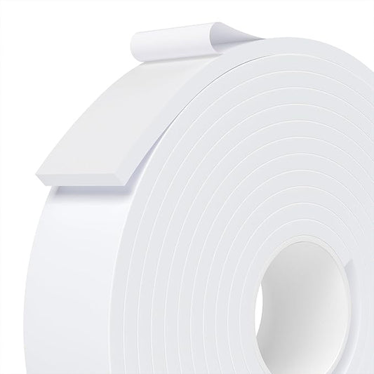 Weather Stripping Door Seal White, Self Adhesive Foam Tape, Window Insulation by Unknown