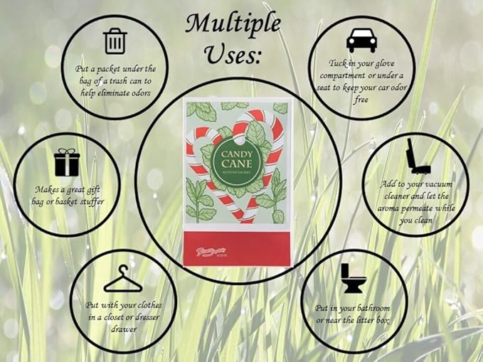 Floral Simplicity Candy Cane Scented Sachets Pack of 3, Fall & Winter - Image 3