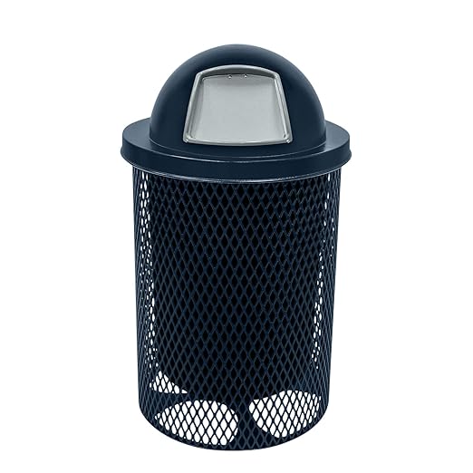 COATEDOUTDOORFURNITURE RDT-DBL Heavy Duty 32 Gallon Round Trash Receptacle by CoatedOutdoorFurniture