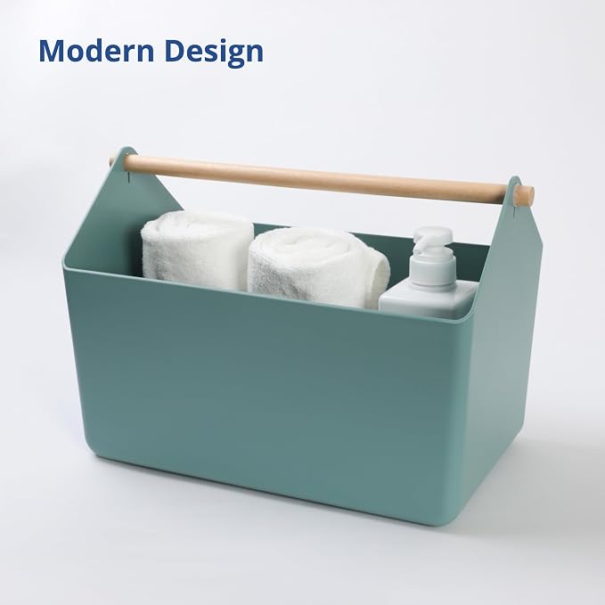 BLUE GINKGO Large Storage Basket – Plastic Caddy - Image 7