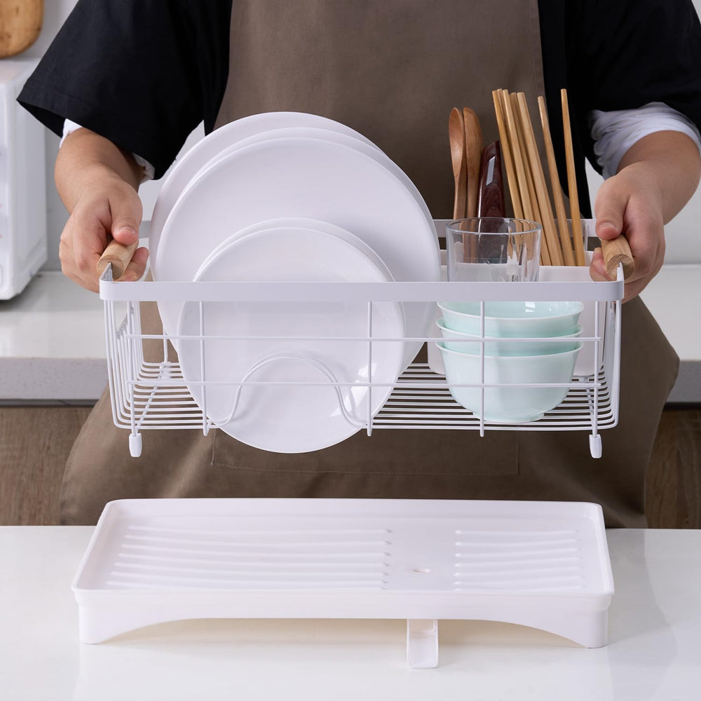 Dish Drainer Rack - Plate, Cutlery, Pots, and Pans Drying Rack for Kitchen wi...