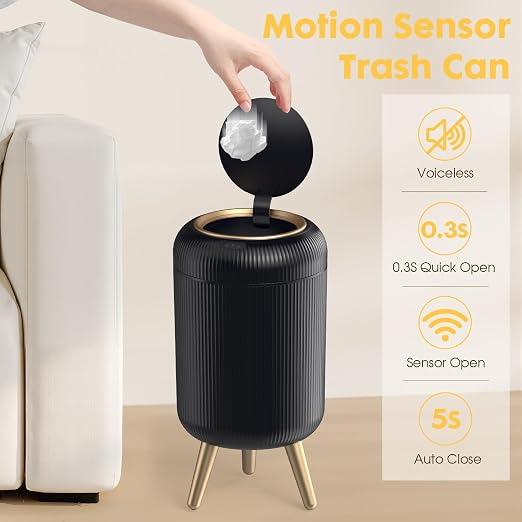 Bathroom Trash Can Automatic Touchless，3 Gallon Smart Motion Sensor Trash Bin - Image 3
