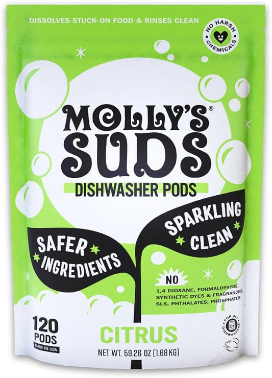 Molly's Suds Dishwasher Pods | Clean Dishwasher Detergent, Cuts Grease & Rinses by MollysSuds