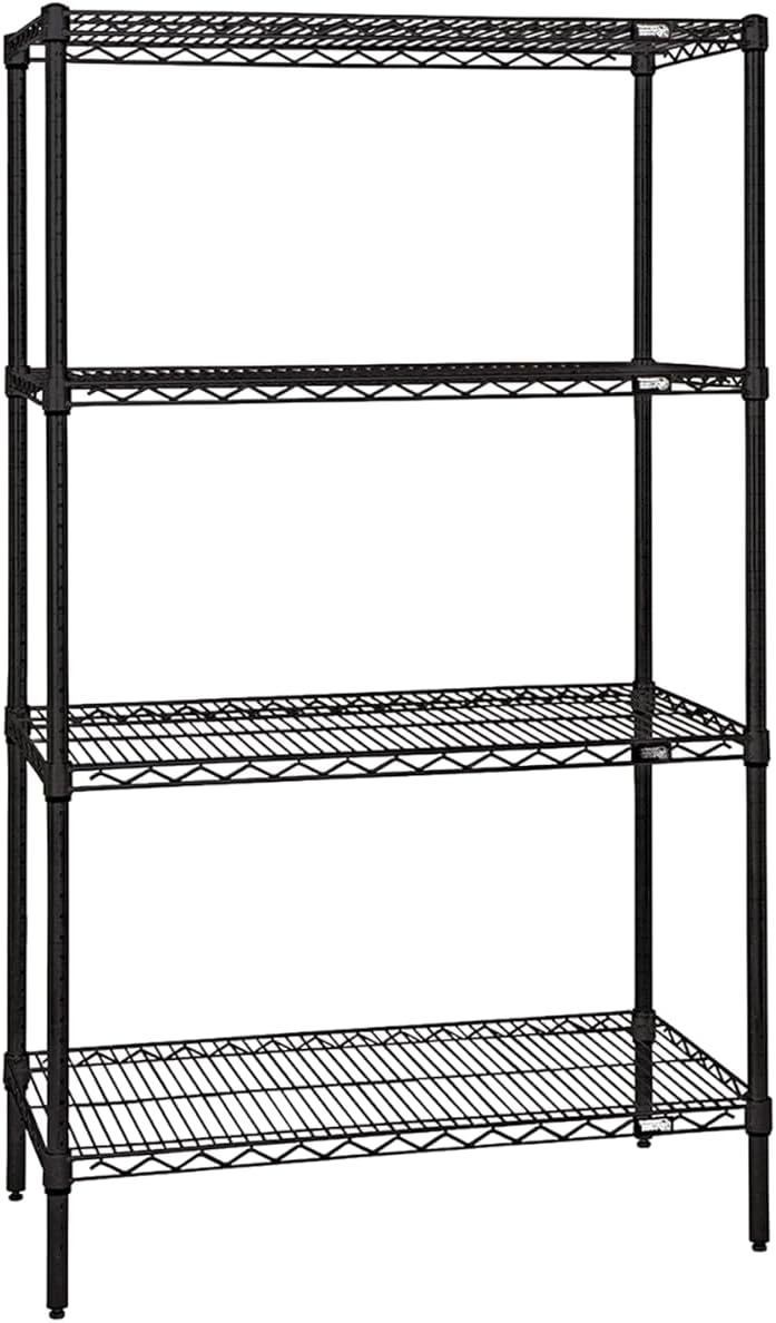 Quantum Storage Systems WR54-2154BK Wire Shelving Starter Kit, 54" W x 2...