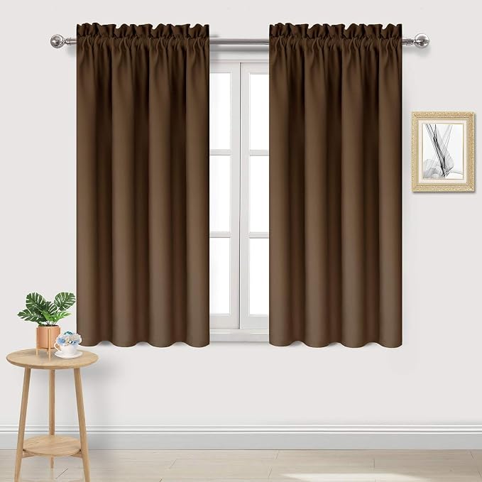 DWCN Brown Blackout Curtains for Bedroom – Rod Pocket Thermal Insulated Energy by DWCN