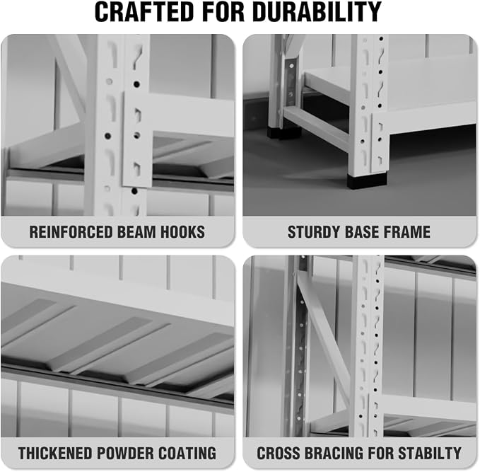 Storage Shelves Heavy Duty, Metal Garage Shelving Units, 4 Tier Storage Rack - Image 4