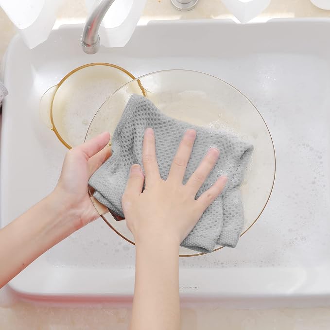Homaxy 100% Cotton Waffle Weave Kitchen Dish Cloths, Ultra Soft Absorbent Quick - Image 4