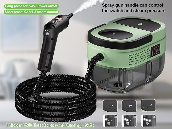 Handheld Steam Cleaner for Home, 2500W High Pressure Steam Cleaner for Car - Image 9