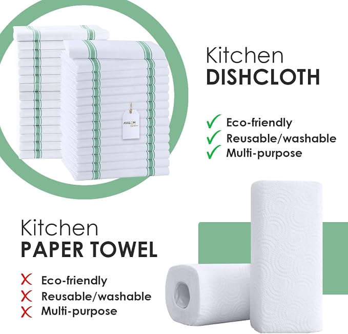 Dish Towels Set Size 15x25 Inch, 100% Cotton Soft & Absorbent Linen Kitchen - Image 2
