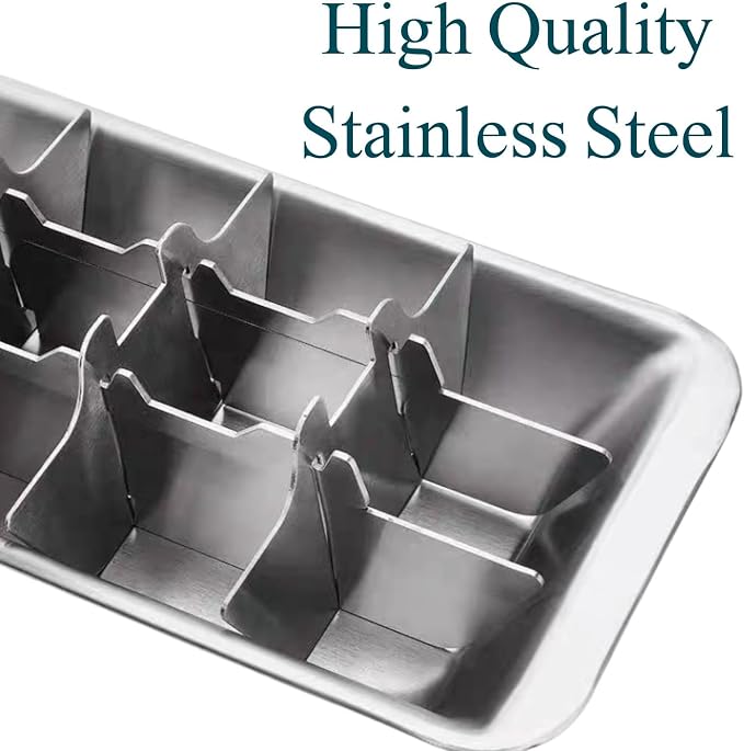 3 Pack Stainless Steel Ice Cube Trays, 18 Slot Ice Tray - Image 4