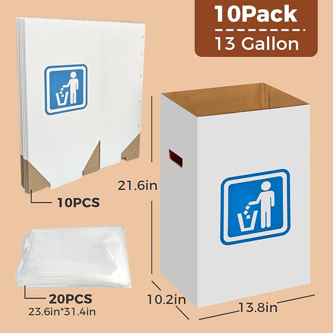 （10 Pack） 13 Gallon Disposable trash cans - Image 2