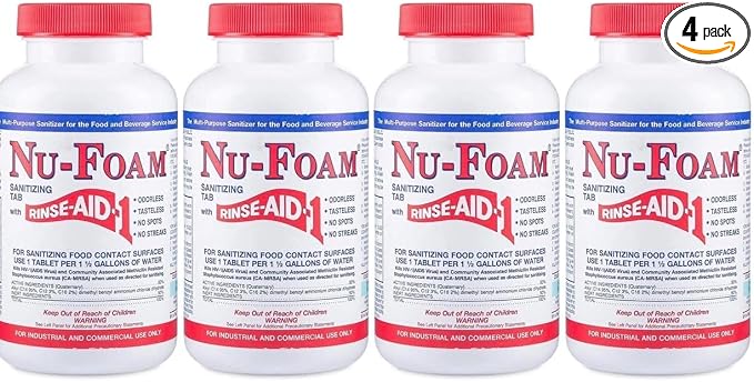 Nu-Foam Sanitizing Tablets for Bar Glassware – Superior Rinse Aid by Nu-Foam