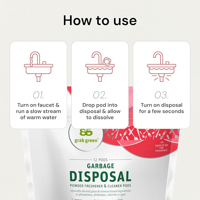 Grab Green Garbage Disposal Freshener and Cleaner Pods, Thyme - Image 5