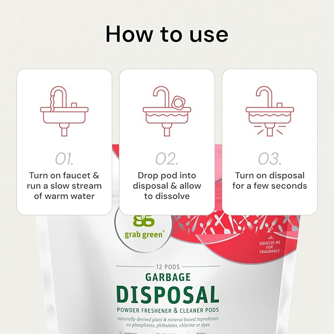 Grab Green Garbage Disposal Freshener and Cleaner Pods, Tangerine - Image 5