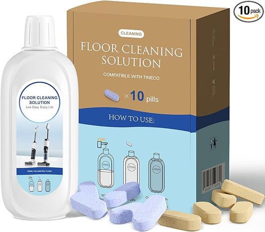 10 Bottles Compatible with Tineco Cleaning Solution Pet 500ml Per Bottle by NUKISA