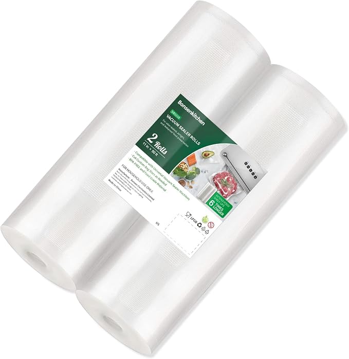 Bonsenkitchen Vacuum Sealer Bags, 11 in x 50 ft Rolls 2 Pack Seal Bags by Bonsenkitchen