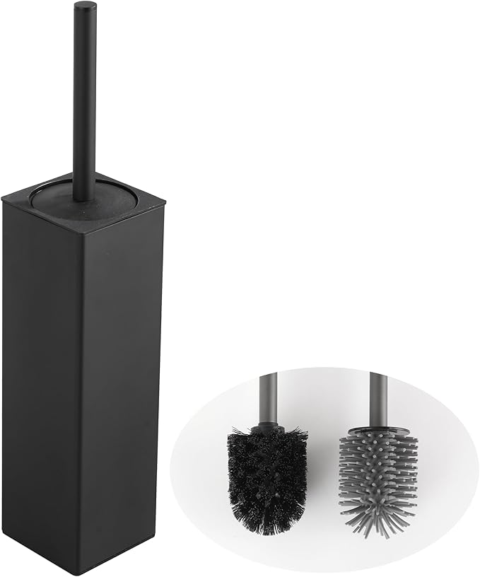 BVL Toilet Brush and Holder Set Black Freestanding by BVLBath