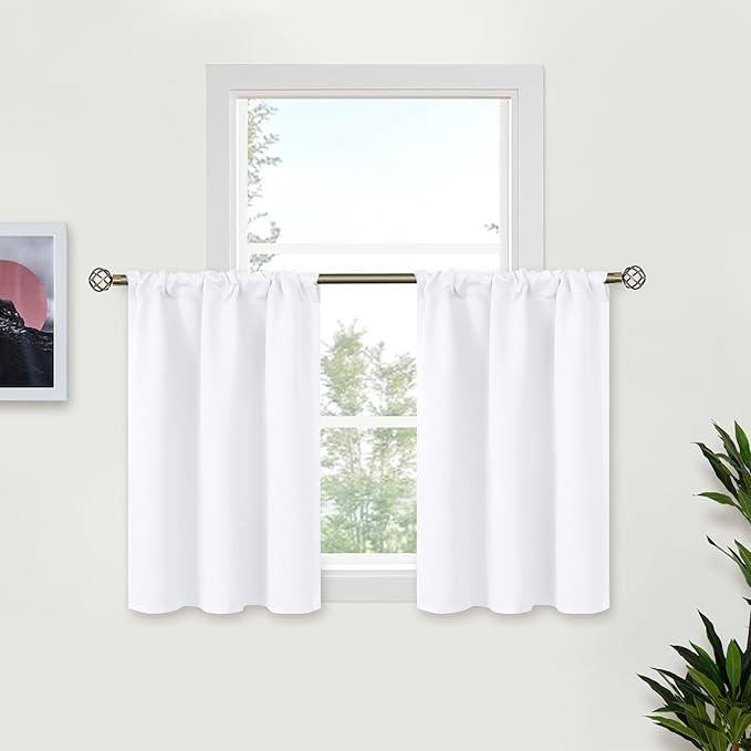 BGment White Curtains 36 Inches Length by BGment