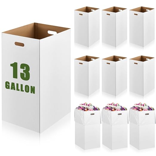 10 Pack 13 Gallon Cardboard Trash Cans Disposable and Reusable Corrugated by Kritkin