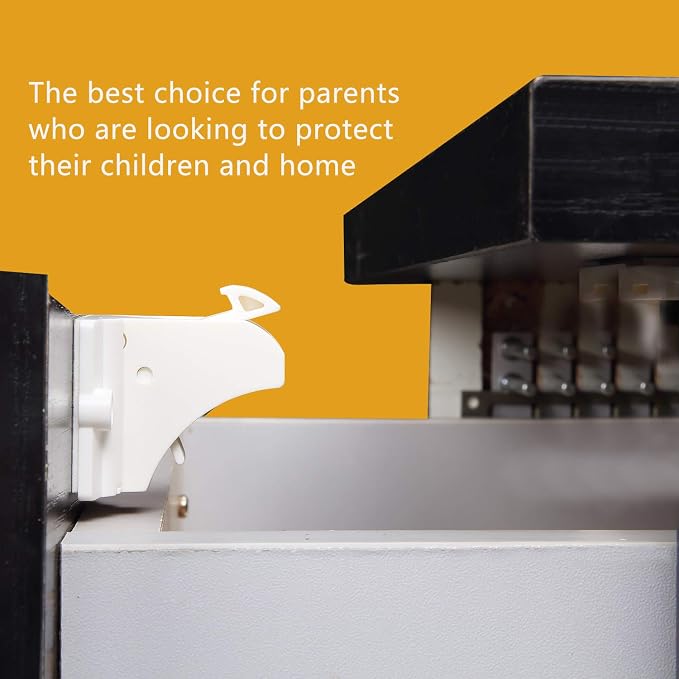 Vmaisi Adhesive Magnetic Locks for Cabinets & Drawers