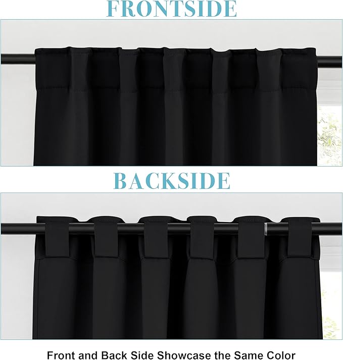 RYB HOME Short Bedroom Blackout Curtains - Image 3