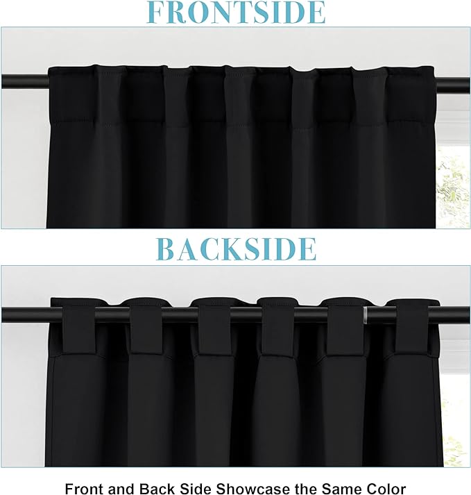 RYB HOME Small Window Curtains Blackout, Privacy Thermal Insulating Drapes - Image 2