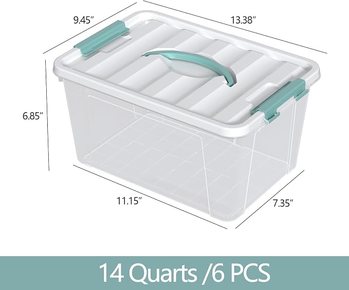 Zopnny 14 Quart Plastic Lidded Storage Bin - Image 2