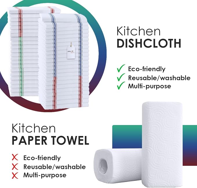 Dish Towels Set Size 15x25 Inch, 100% Cotton Soft & Absorbent Linen Kitchen - Image 2