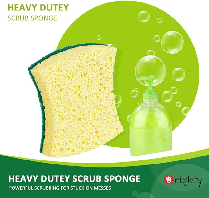 ORIGHTY Heavy Duty Cellulose Scrub Sponges Kitchen, Powerful Scrubbing & - Image 6