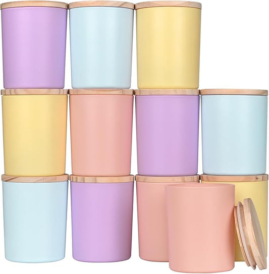 SHOWIN Thick Candle Jars for Making Candles 12 Pcs, 7 OZ Empty Jars by Showin