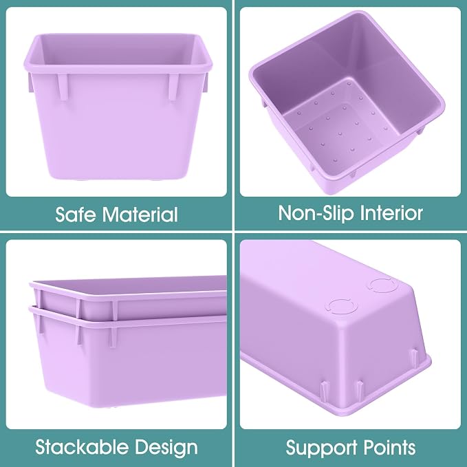 WOWBOX 25 PCS Plastic Drawer Organizer Set, 4 Sizes Desk Drawer Divider - Image 3