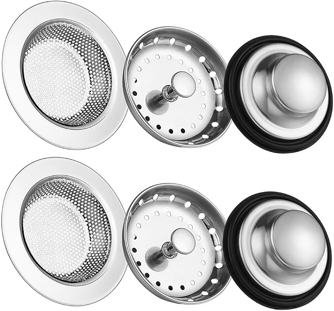 Kitchen Sink Drain Strainer 6 Pack Stainless Steel Sink Stopper, Anti-Clogging by Carry360