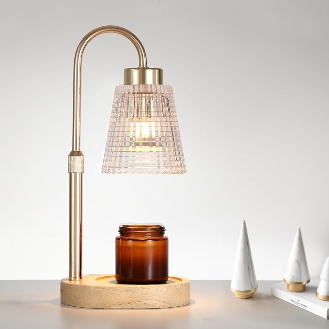 Gold Candle Warmer Lamp with Timer and Dimmer, Fragrance Electric Wax Melt by MEIXISUE