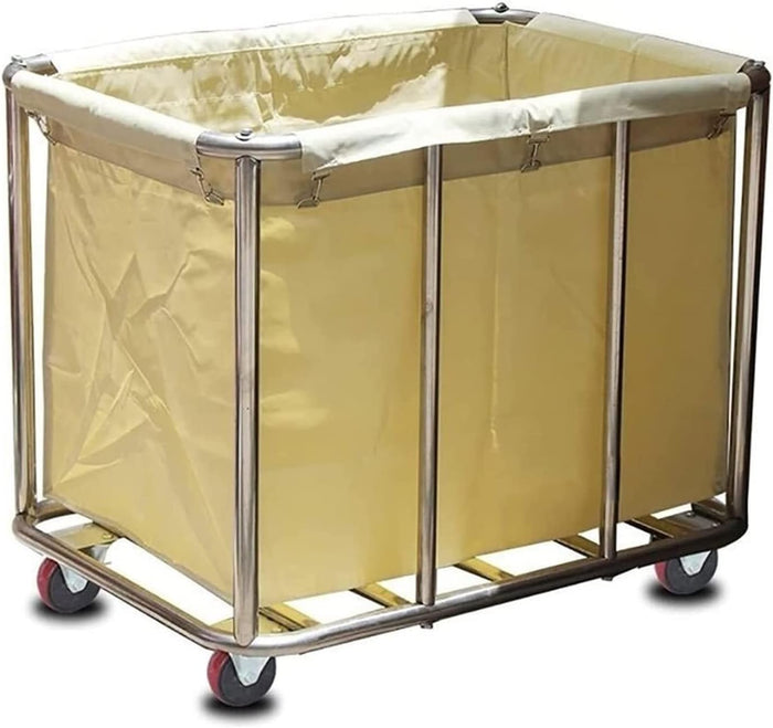 Large Laundry Cart With Wheels Heavy Duty Rolling Storage Basket Organizer 330Lb Load Truck for Large Family or Commercial Hotels and Hospital Laundry Room Transport Clothes and Linen Material,Beige