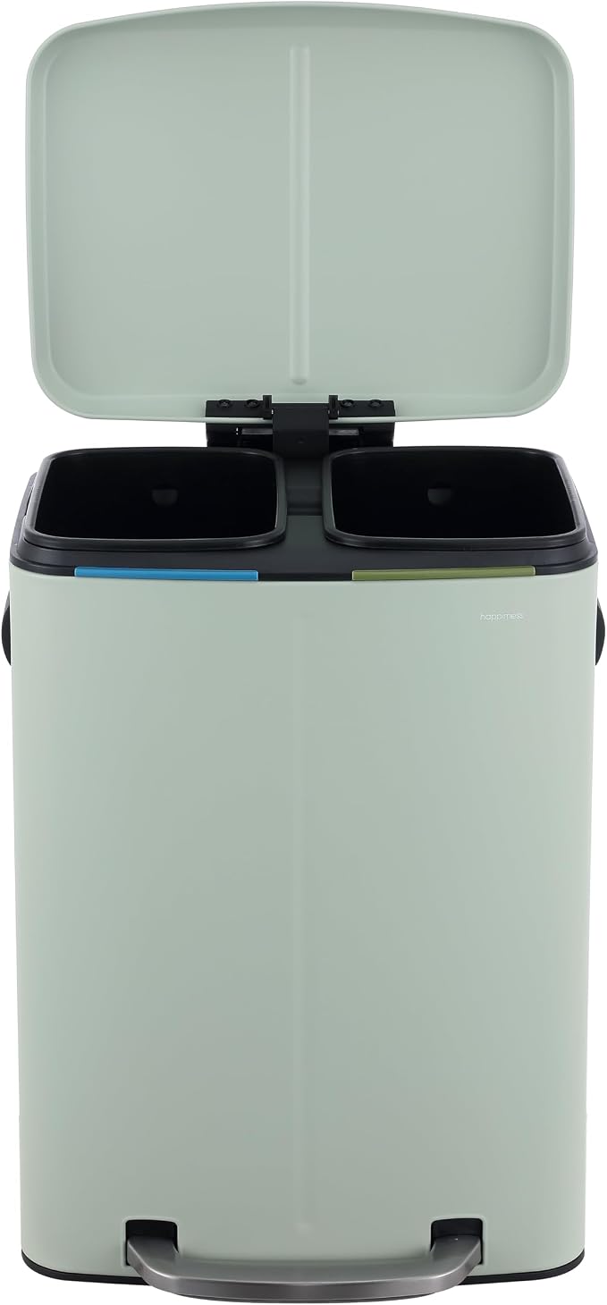 happimess HPM1005E Marco Rectangular 10.6-Gallon Double Bucket Trash Can - Image 7