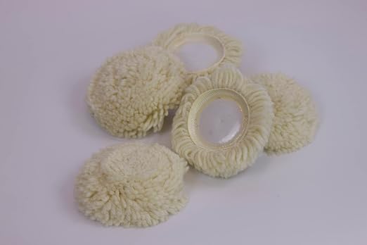 PMD Products 5pk 3" Inch Buffer Polish Pads Long Natural Wool Hook and Loop by PMD+Products