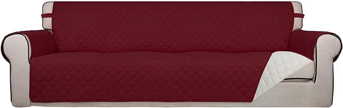 PureFit Reversible Quilted Sofa Cover, Water Resistant Slipcover Furniture by PureFit