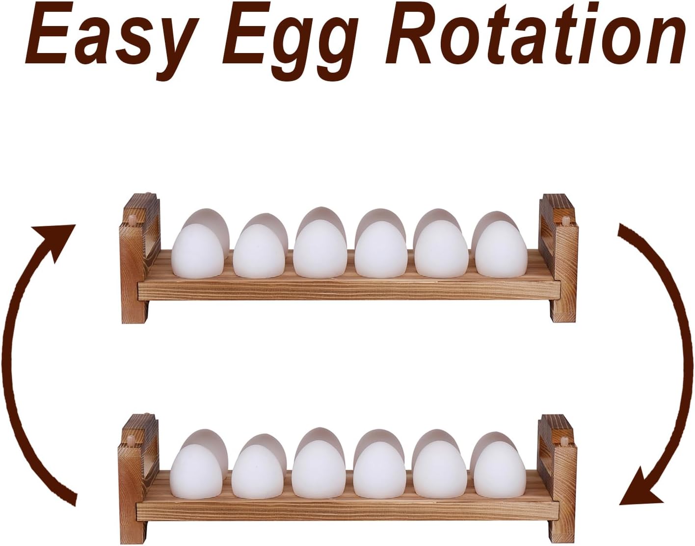 Wooden Egg Holder Countertop, Stackable Egg Organizer, 2-Tier 24 Eggs | Solid natural wood egg holder, farmhouse style. 2-tier stackable saves space. Countertop & fridge use. No chemical coating.